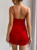 slip faux silk high waist open back short dress NSDWT130575