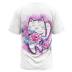 plus size kitty printed loose round neck T-shirt NSLBT131250