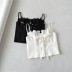 lace button solid color stitching sling wrap chest lace-up vest NSFH130626