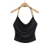 Chain halter neck backless slim low-cut solid color vest NSFH130630
