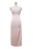 vestido de seda de color sólido delgado sin espalda cruzado en el pecho NSDWT130658