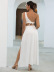single-shulder sleeveless slim slit solid color dress NSDWT130662