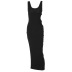 sling low-cut slit hollow tight solid color dress NSTNV130670