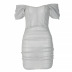 one-word shoulder short sleeve slim backless solid color dress NSTNV130678