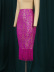 Printed High Waist Fringe Slim Skirt NSKNE130683