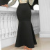 high-waisted slim fishtail solid color skirt NSKNE130695
