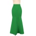 falda de talle alto delgada con cola de pez en color liso NSKNE130695