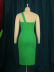 sloping shoulder single-shoulder ruffled sleeveless slit solid color prom dress NSKNE130698