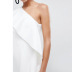 plus size sloping shoulder ruffle sleeveless slim short solid color dress NSKNE130727