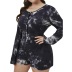 plus size breasted print long sleeve slim one-piece Pajamas Loungewear-Can be worn outside NSWFC130740