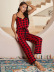 Pijama de una pieza de encaje a cuadros delgado sin espalda de corte bajo con cabestrillo: se puede usar afuera NSWFC130741