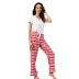 v neck short-sleeved lip print top trousers Loungewear-Can be worn outside NSWFC130746