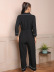long sleeve lapel lace-up wide-leg one-piece Pajamas Loungewear-Can be worn outside NSWFC130748