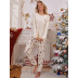 deer print long-sleeved round neck loose two-piece Loungewear-Can be worn outside NSWFC130755