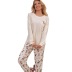 deer print long-sleeved round neck loose two-piece Loungewear-Can be worn outside NSWFC130755