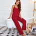 Sling backless loose solid color two-piece Loungewear-Can be worn outside NSWFC130757