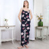 backless sling loose flower print vest trousers Pajamas set NSWFC130773