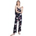 backless sling loose flower print vest trousers Pajamas set NSWFC130773
