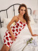 Backless Sling Short slim Floral nightdress Loungewear-Can be worn outside NSWFC130774
