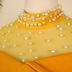 Round neck beaded high waist off-shoulder slit solid color mesh prom dress NSKNE130799