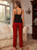 suspender wide-leg backless plaid vest trousers Pajamas set NSWFC130806