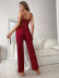 backless suspender slim high waist solid color two-piece Pajamas set NSWFC130807