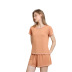 short-sleeved round neck loose solid color top and shorts Loungewear-Can be worn outside NSWFC130816