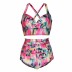 plus size print/solid color sling hollow bikini two-piece set NSYLH130842