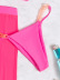 Conjunto de tres piezas de bikini de color sólido con escote cruzado en el pecho y cintura alta sin espalda NSZO130849