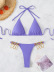 Conjunto de dos piezas de Bikini de color sólido con cadena colgante de cristal para colgar en el cuello NSZO130852