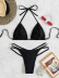 halterneck high waist wrap chest solid color bikini two-piece set NSZO130853