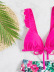 print sling ruffle wrap chest lace-up bikini two-piece set NSZO130854