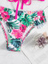 print sling ruffle wrap chest lace-up bikini two-piece set NSZO130854