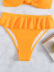 Conjunto de dos piezas de bikini de color sólido con volantes en el pecho y cintura alta NSZO130857