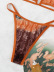 hanging neck hollow wrap chest tie-dye bikini two-piece set NSZO130860