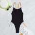 cross sling backless alce-up color matching one-piece swimsuit NSOLY130872