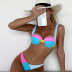 conjunto de dos piezas de bikini a juego con el color del pecho cruzado sin espalda con cabestrillo NSOLY130877