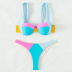 conjunto de dos piezas de bikini a juego con el color del pecho cruzado sin espalda con cabestrillo NSOLY130877