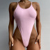 backless slim sleeveless solid color one-piece swimsuit NSOLY130878