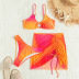 Impreso Backless sling cordón delgado Bikini Conjunto de tres piezas NSOLY130883