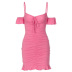 sling backless ruffle wrap chest slim lace-up solid color dress NSLKL130889