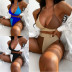 wrap chest sling backless color matching bikini two-piece set NSDA130936