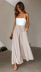 wide-leg lace-up high waist solid color trousers NSFH130960