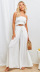 wide-leg lace-up high waist solid color trousers NSFH130960