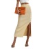 Falda ajustada con abertura en la cintura de color liso con pecho-Multicolor NSFH130962