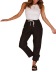 casual high waist wide-leg lace-up solid color cotton and linen trousers-Multicolor NSFH130964