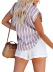 breasted striped short-sleeved lapel loose shirt NSFH130972