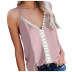 stitching V-neck sleeveless loose contrast color vest NSFH130977