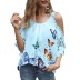 butterfly print off-the-shoulder hollow loose top NSFH130983
