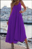 vestido largo suelto de color liso con tirantes y escote bajo NSFH130984